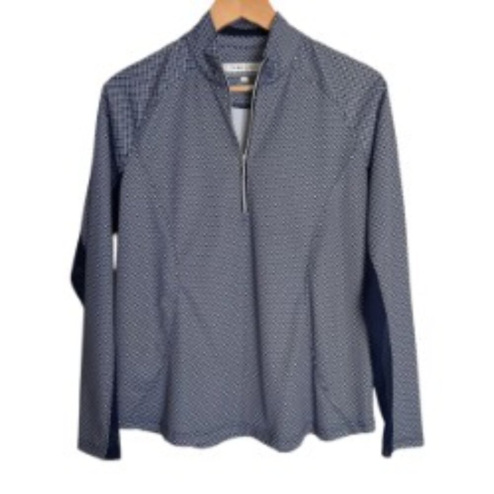 Pebble Beach Navy & White 1/4 Zip Golf Pullover Large